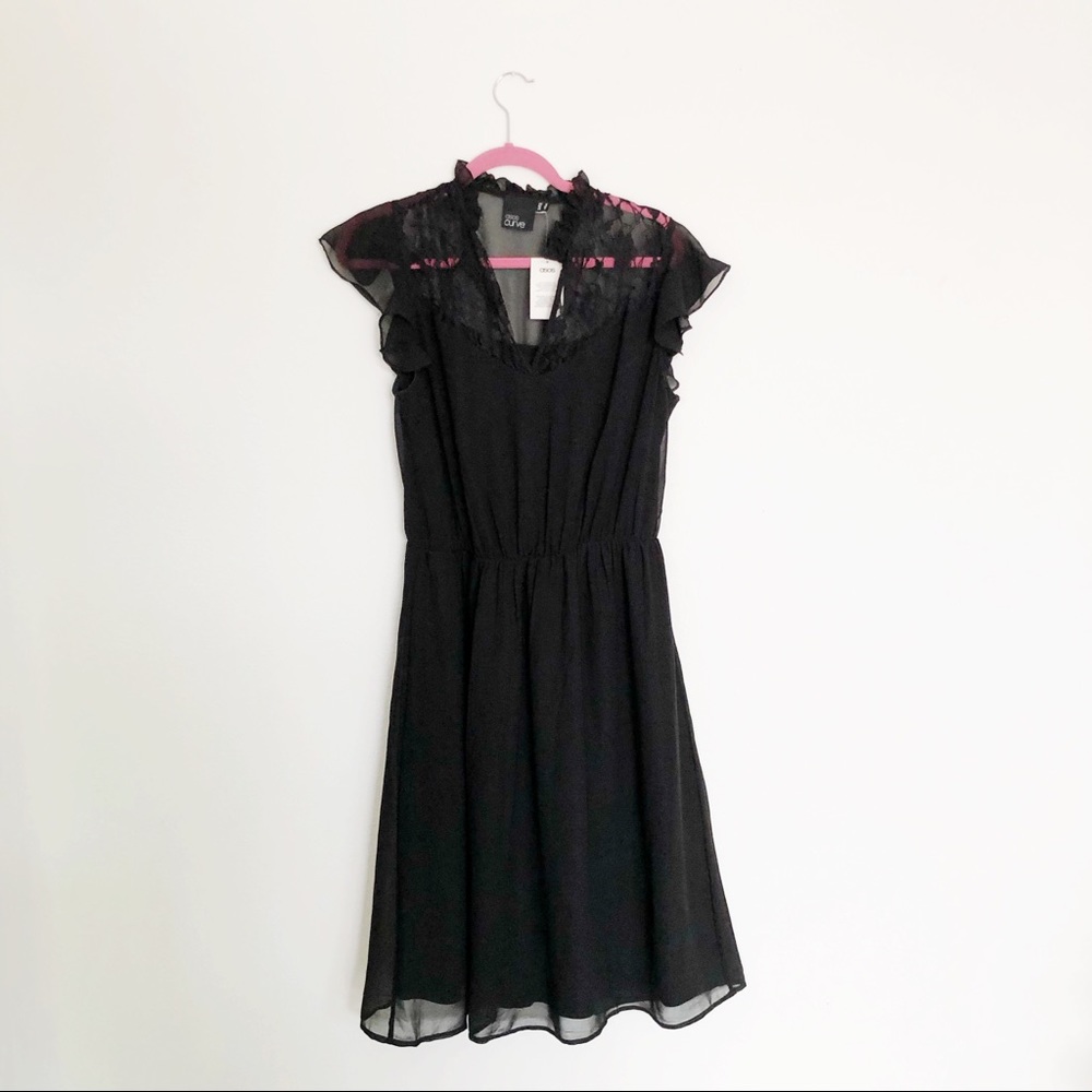 Black lace ruffle dress :: ASOS